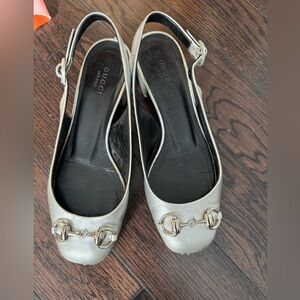 Gucci Silver Women's Slingback Shoes